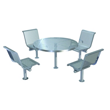 Stainless steel table set with 4 seater
